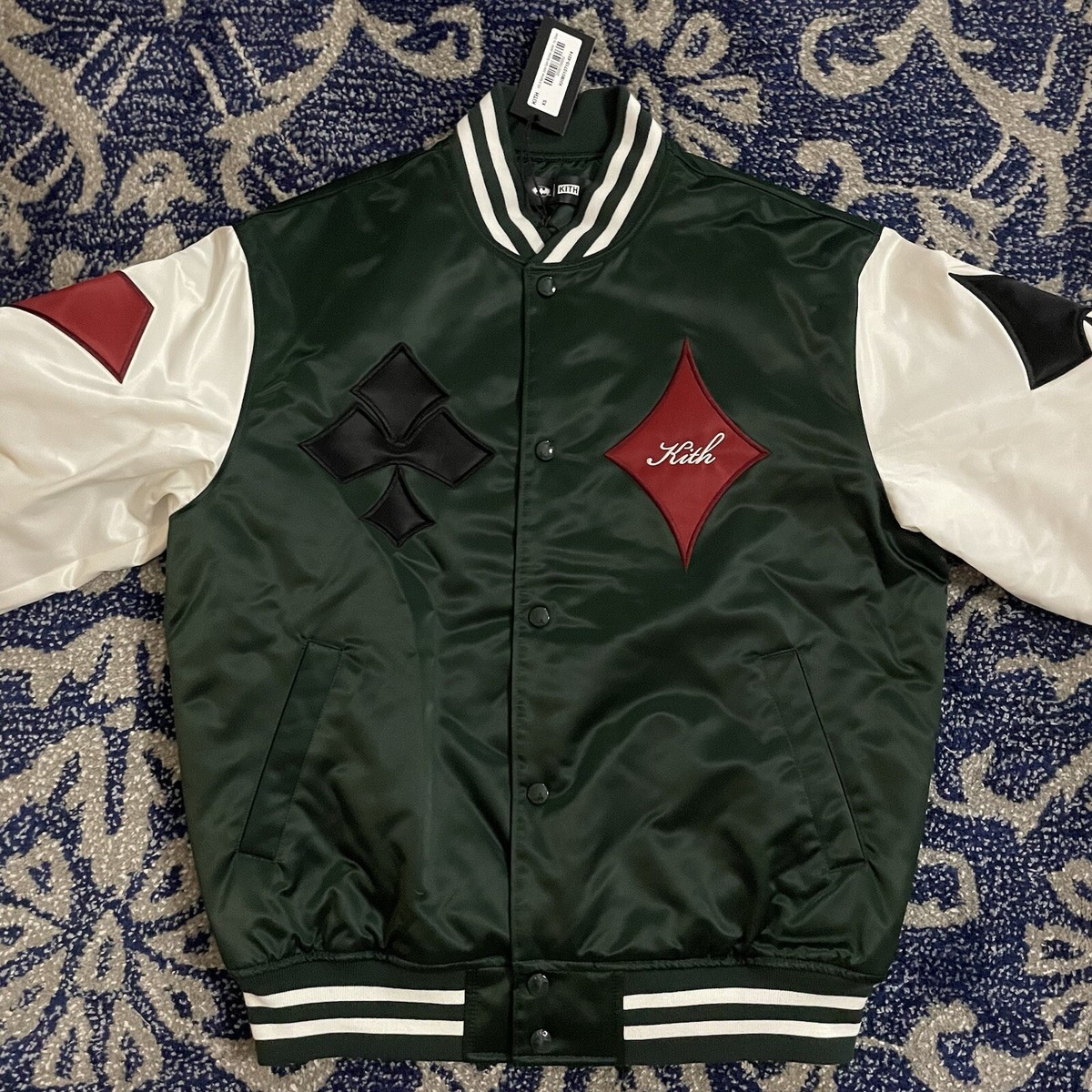 新品未開封 KITH BATMAN JOKER supreme palace Batman Kith Joker Satin Bomber Jacket Green & White