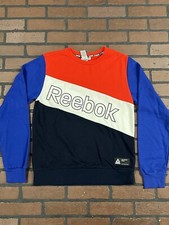 Reebok Pullover Sweatshirt Boys XL 14/16 Colorblock Red/White/Blue Big Logo