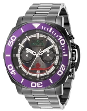 Invicta DC Comics Men's 48mm Joker Limited Edition Gunmetal Chrono Watch 35073