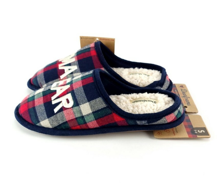 Ladies Slippers Dearfoams Mama Bear Plaid Clog Slippers Carson