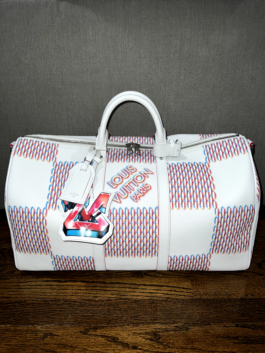 Louis Vuitton ケースホワイト Louis Vuitton Bisten 50 Optic White Monogram Canvas Taigarama