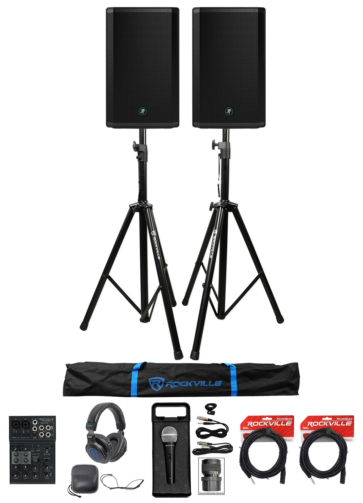 Набор для ди-джея с 2 динамиками Mackie Thrash215 на 15 динамиков Микшер Подставки Микрофон Наушники 131190₽