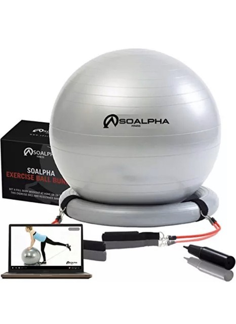 soalpha exercise ball with resistance bands