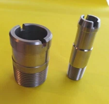 Mopar SB 340 70 - 88 304 STAINLESS 1/2" Heater intake and 1" bypass hose nipples