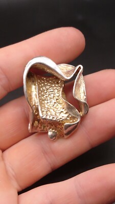 Unusual Freeform abstract Solid Sterling 925 Silver Pendant. Free UK P&P 
