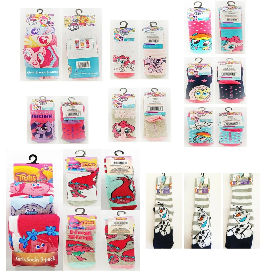 DISNEY CHARACTER Lizenzierte Kinder Mädchen mehrere Figuren Knöchel, Anti-Rutsch & 3er Pack Socken 3+Y