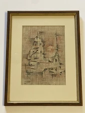 Israel ? Modernist Drawing Jewish Expressionist 1950’s Abstract Hebrew Cubism