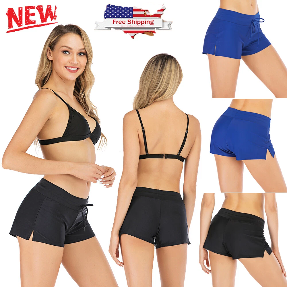 Women Swimsuit Bikini Bottom Mini Shorts Panty Sport Shorts Beach Swimwear  S-3XL