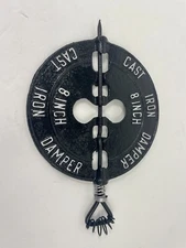 CAST IRON 8" INCH DAMPER WOOD STOVE PIPE HEATER FLUE IMPERIAL CHIMNEY Restored