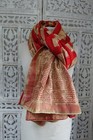 Red and gold phulkari chiffon chunni shawl dupatta Bollywood Indian SKU19044