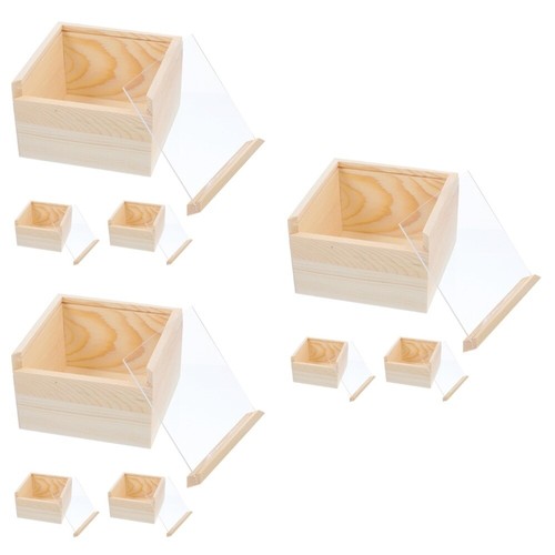 3 Count Small Jewelry Organizer Case Vanity Velvet Clear Bin - Picture 2 of 12