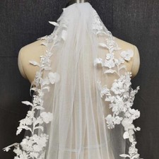 Long Lace Wedding Veil with Comb One Layer Bridal Veil Wedding Accessories