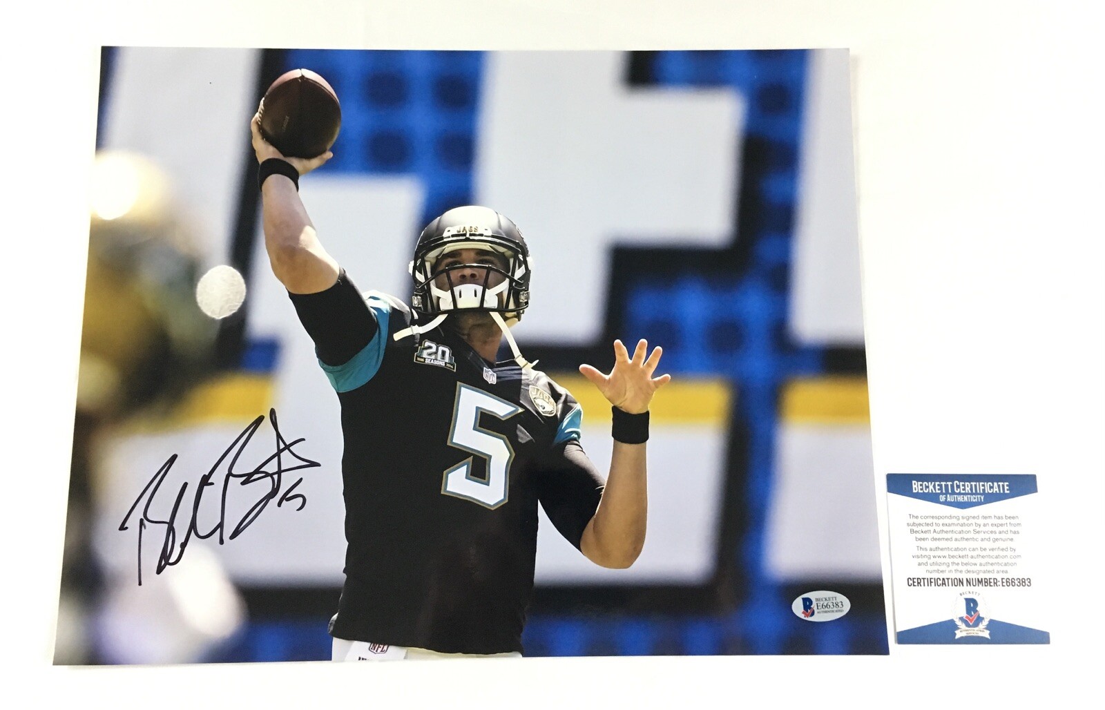 Blake Bortles Signed 11x14 Photo BAS Coa Jaguars UCF Knights 