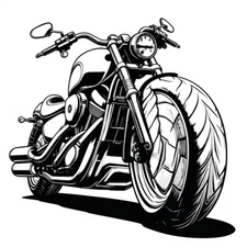Digital picture Art Drawing  Motor Bike of PNG printable file