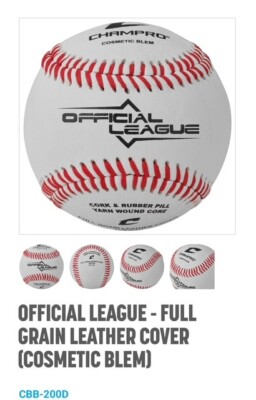 Champro Dozen Pack (12) CBB-200D Official League, Full Grain Leather Baseballs