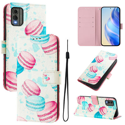 Wallet Leather Case Cake Patterned Cover For Nokia G42 C30 HMD Skyline HTC Asus