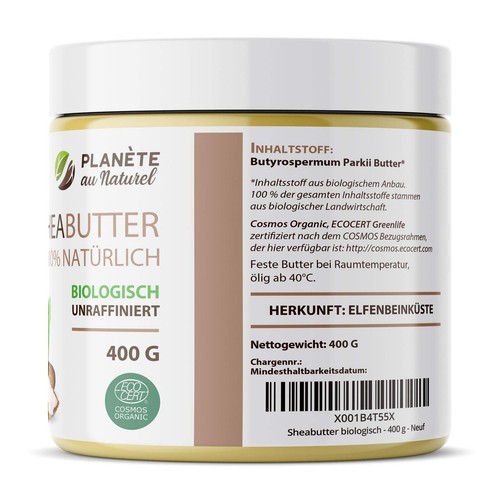 SheaButter Biologisch 400 g - Karité Butter - 100% Rein -100% Natürlich - Unr... - Bild 3 von 3