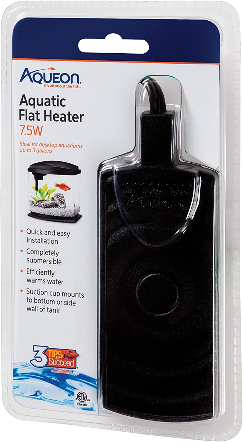 Aqueon Small Aquarium Fish Tank Submersible Mini Flat Heater up to 2.5 to 5 Gall