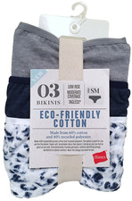 Hanes Bikini 3 Pack Eco Friendly Cotton Blend Panties Women's Size S / 5