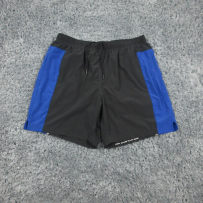 FourLaps Shorts Mens Extra Large Black Blue Elastic Waist Re-Up Athletic 32x6*