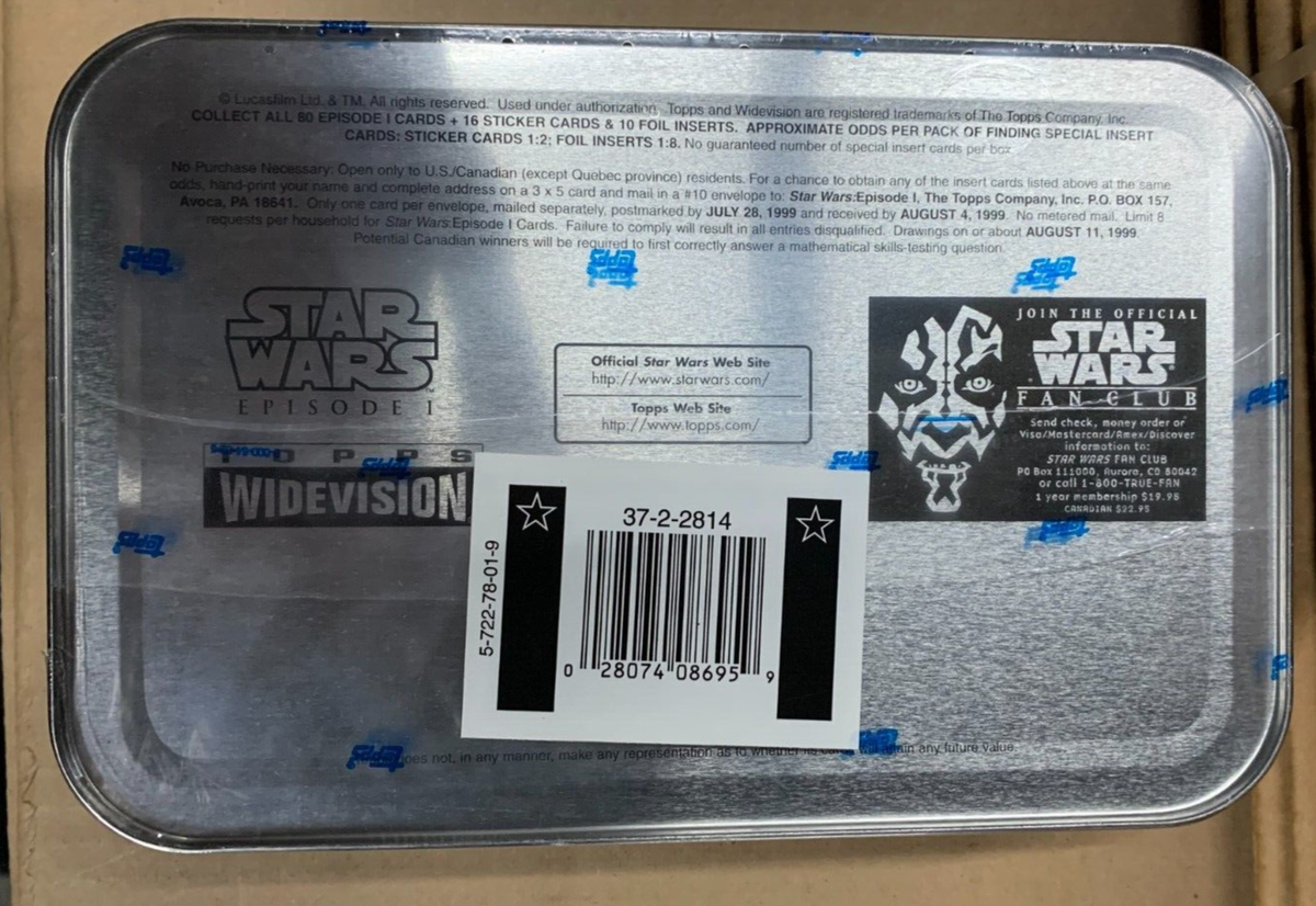 Star Wars Episode 1 Topps Wide Vision Trading Cards Set Tin