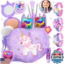 ULOVEME Kids Real Makeup Kit for Little Girls - Real, Non Toxic, Washable Mak