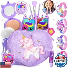 ULOVEME Kids Real Makeup Kit for Little Girls - Real, Non Toxic, Washable Mak