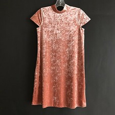 MADEWELL Mini Dress XS Crushed Velvet  Short Sleeve Mock neck K1070 NEW