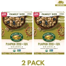 2 Packs Nature's Path Organic Pumpkin Seed + Flax Granola 28.2 oz Each Pack