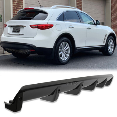 Rear Bumper Diffuser Lip Splitter Shark Fins Glossy For Infiniti FX35 FX37 FX50