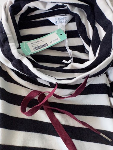 New Market & Spruce Stitch Fix Navy White Granita Knit Dress Long Sleeve Large L - Picture 4 of 6