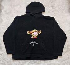 RARE VTG Disney Catalog Tigger Embroidered Fleece Hoodie Mens XL Pouch Pocket