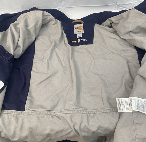 Carhartt Jacket Mens 2XL Full Swing FR Quick Duck Navy Blue Cat2 Workwear Coat - Picture 12 of 12