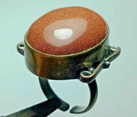 ANCIENT ROMAN SILVER RING WITH RARE STONE INSERT