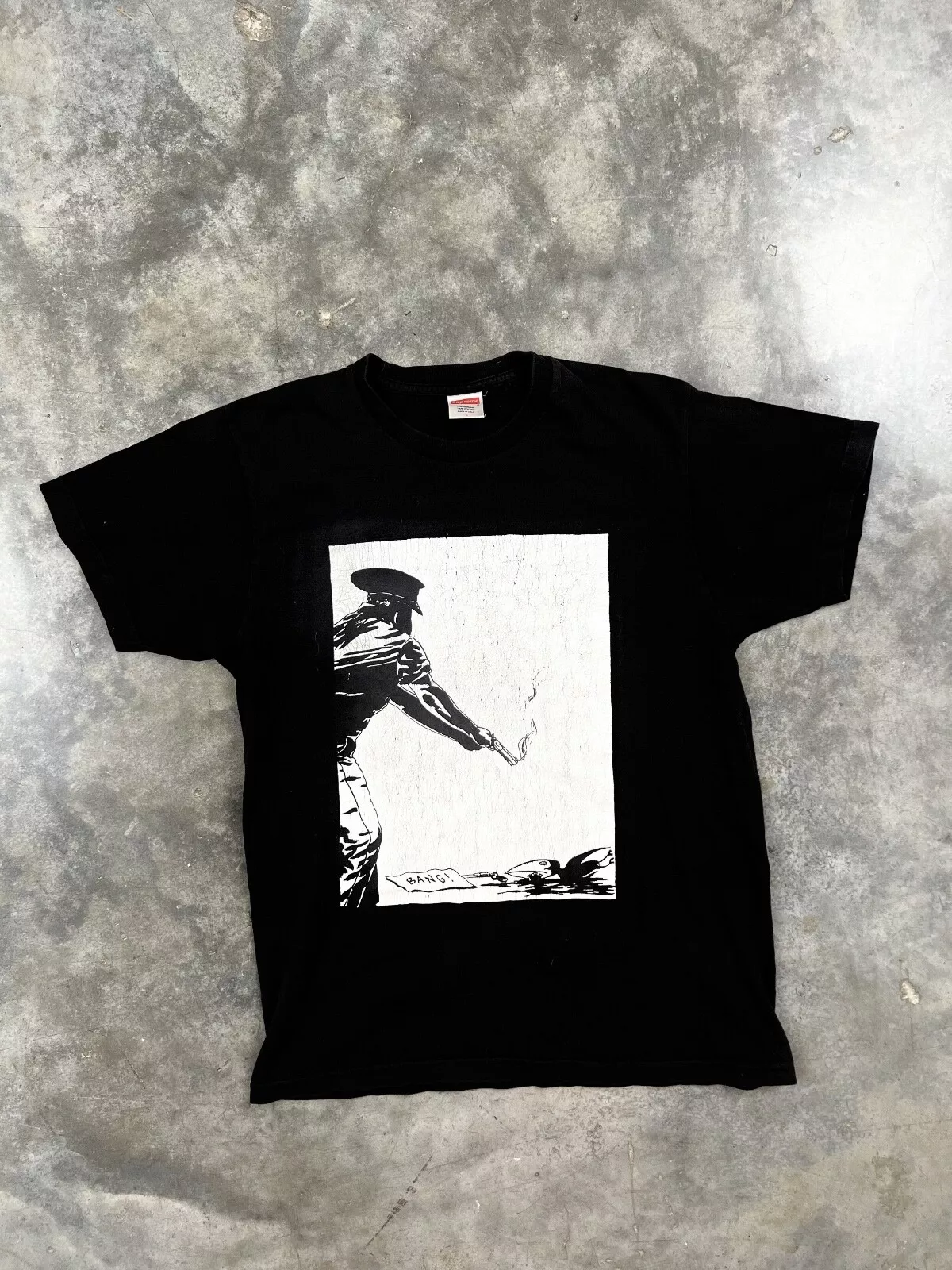 Tee shirt homme Supreme Raymond Pettibon Bang 2014 grand noir