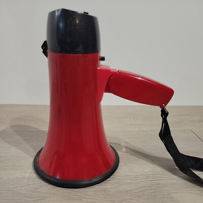 Red Megaphone & Siren - Tested Works - Batteries Not Included
