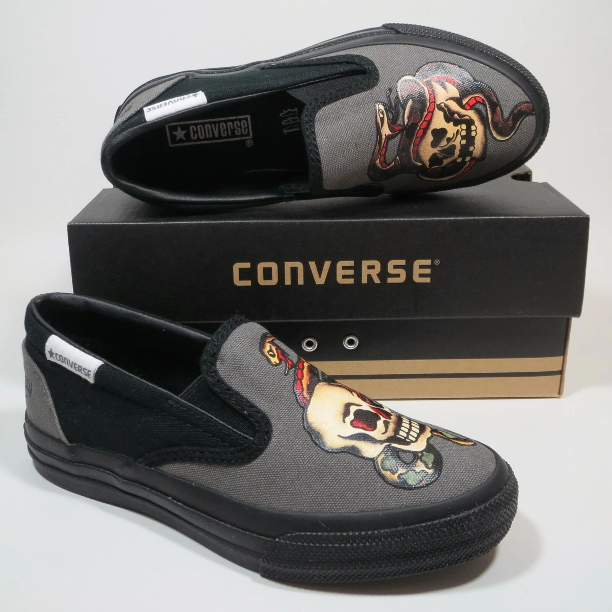 Junior Unisex Converse All Star Sailor Jerry Slip on Trainers Shoes UK Size 12.5