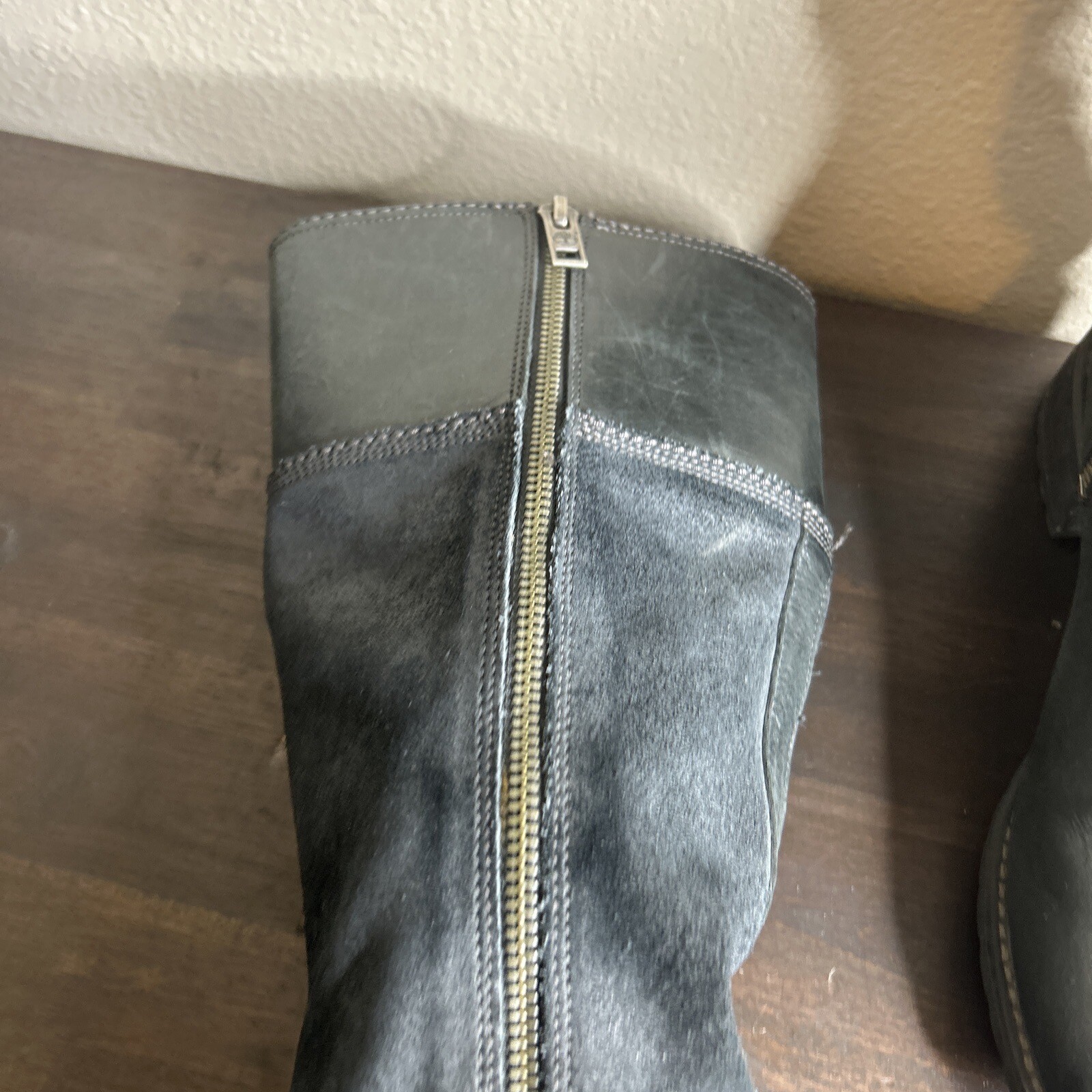 Timberland Womens Size 10 Waterproof Nubuck Leather Boots Black Knee