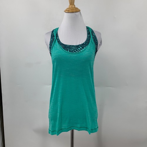 Lululemon Tank Top Women 6 Pretty Lace Bali Breeze 2in1 Lightweight Built in Bra - Picture 2 of 16