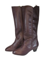Vintage 80's Revelations Tall maroon Boots Braided Campus Retro Boho Leather