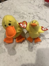 Ty Beanie Babies Quackers The Duck, Rare, Vintage, Retired Teenie Beanie Quacks
