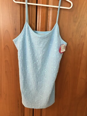 Camisole Justice Pailletée – Bleue – Taille 14 (fille) Ou XS (femme) – Neuve Avec étiquettes