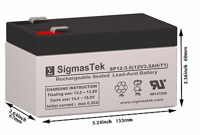 Physio-Control LifePak 300 Replacement SLA Battery by SigmasTek