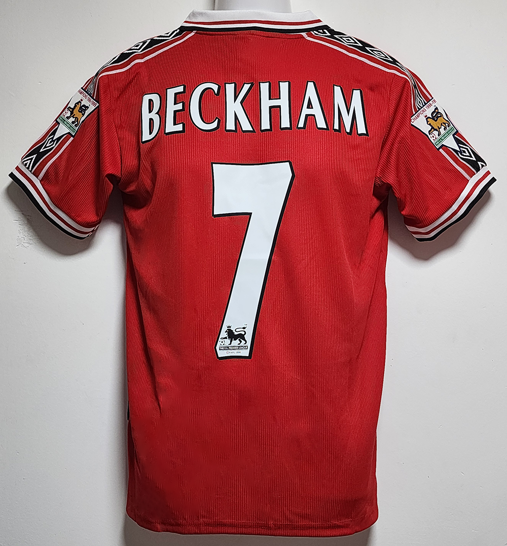 Vintage David  #7  98/99 Retro Red Home Jersey for Men