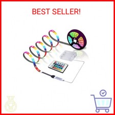 LED Strip with 24 Keys Remote Control, 2m Battery Powered Strip Lights for Party