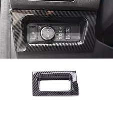 Cubierta del marco de control del interruptor de faros para Ford Ranger 2023-2024 ABS fibra de carbono