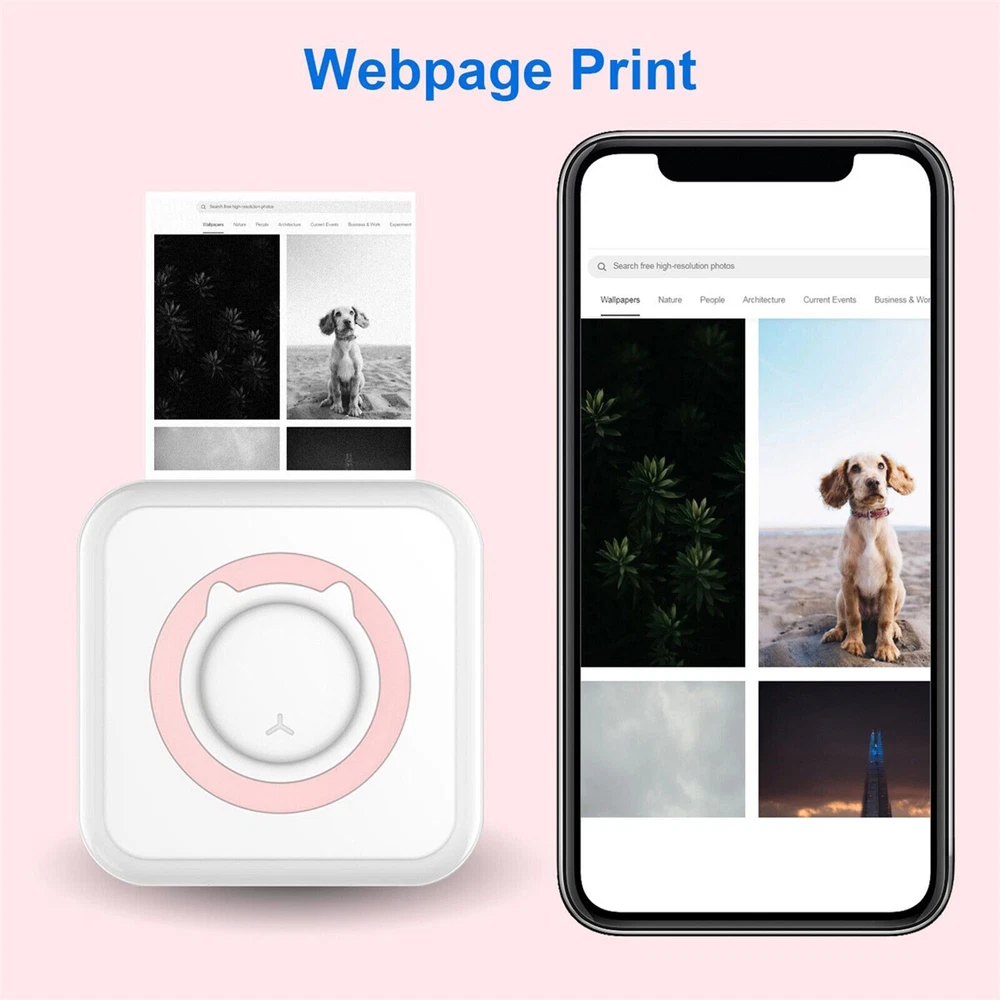 Portable Mini Thermal Printer Label Photo Printer Wireless Bluetooth Printing