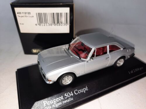1974 Peugeot 504 Coupe Silver 1/43 400112122 Minichamps - Picture 1 of 1
