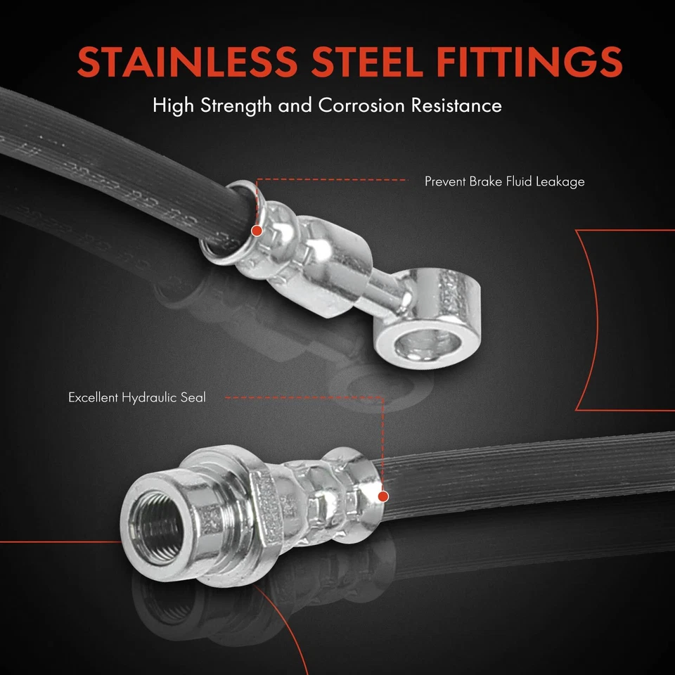 2x Manguera hidráulica de freno delantera izquierda y derecha para Mitsubishi Endeavor 2004-2008 2010-2011 Foto 4 de 4