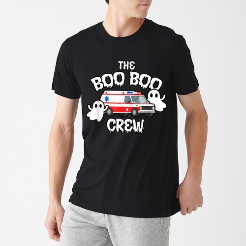 EMT Paramedic EMS Boo Boo Crew Ambulance Ghost Halloween T Shirt Men Women New - Picture 3 of 9
